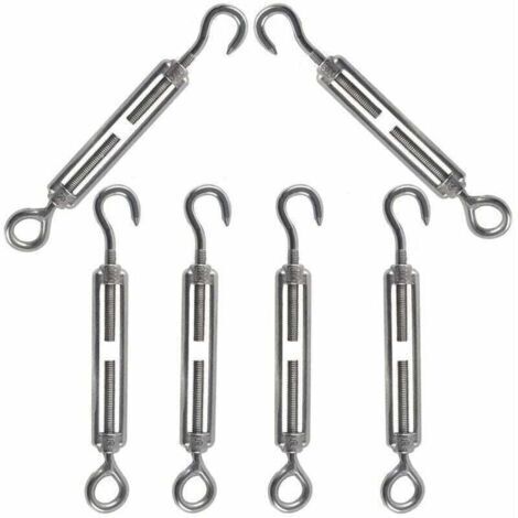 VURAHOME - M5 Tendeur Cable Tendeur Crochet et œil Acier Inoxydable 304 Tendeur Réglable , XU,Tendeur de Fil Utilisé pour Tendre le Fil d'acier l'antenne Corde à Linge Chaîne 6PCS -