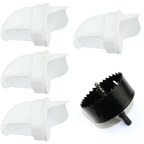 VURAHOME - Mangeoire Poules Plastique Mangeoire Poules Automatique, 4 Ports DIY Mangeoire à Poulet Kit [Anti-Gaspillage] [Anti Nuisible] Abreuvoir a Poules Mangeoire Poussin pour Seaux Tonneaux Bacs