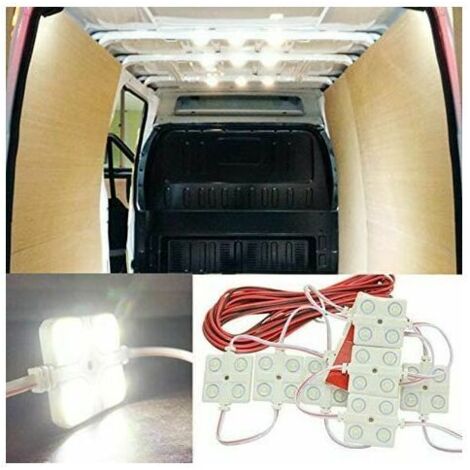VURAHOME - Maso-Kit d'éclairage d'intérieur ultra lumineux 40 LED pour voiture, camion, camping-car, caravane, plafonnier (DC 12 V, blanc)（40LED)