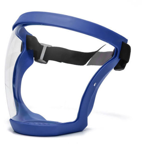 VURAHOME - Masque complet 1 pièce - bleu, avec cadre, antibuée, anti-poussière, masque complet ultra-clair, hygiénique anti-gouttes, lunettes de protection,de