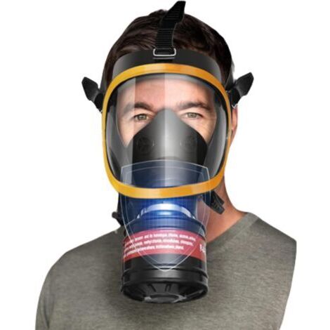 VURAHOME - Masque respiratoire à gaz plein réutilisable pour vapeurs organiques et inorganiques, gaz acides, ammoniaque, fumigation, peinture  Protection du visage, filtre en laiton