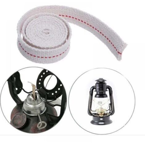 VURAHOME - Mèche Lampe À HuileLongueur 5m-Mèche Lampe À Pétrole Largeur 10mmMèche , XU,Lampe ✮100% Coton✮ Destiné à Lampe À Petrole/Lanterne À Huile- Lampe Bruleur -