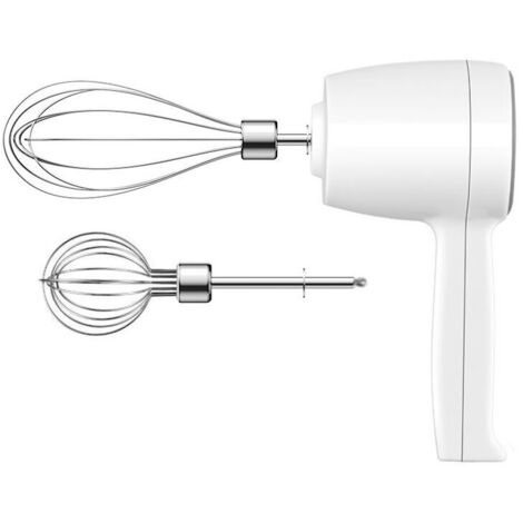 VURAHOME - Mélangeur à Main Électrique Fouet sans Fil à 5 Vitesses Batteur à Œufs Rechargeable USB avec Accessoires pour Gâteau, Pâtisserie et Cuisine,Blanc