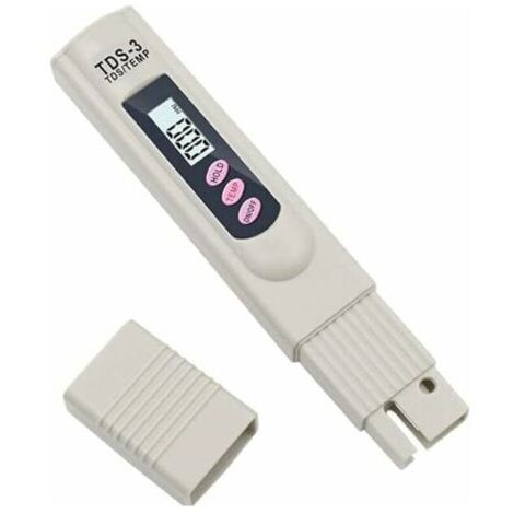 VURAHOME - Mètre TDS-3 de l‘Eau potable LCD Numérique Portable Testeur Mètre de Qualité de l'Eau Stylo de Température et PPM Testeur de Pureté de l'Eau 0-9990 PPM Eau Potable Culture Hydroponique (Ne 