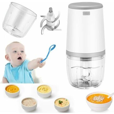 VURAHOME - Mini hachoir électrique 300ml – USB rechargeable – 6 lames inox – Moteur puissant pour hacher et mixer – Compact pour petites cuisines