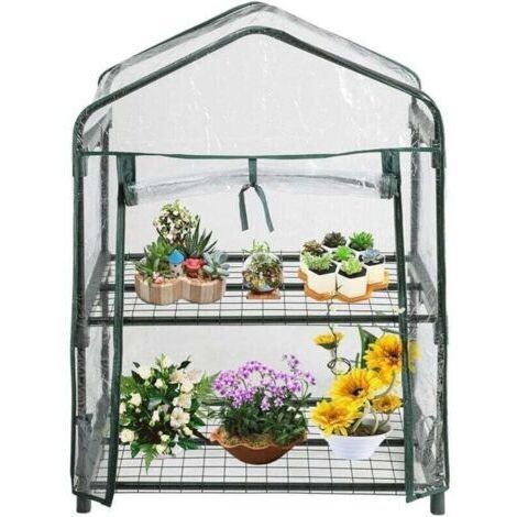 VURAHOME - Mini serre et serre de balcon, XU, Couverture de Jardin à Effet de Serre pour Plantes de Maison à 2 Niveaux PVC étanche Mini Couverture de Jardin Anti-ultraviolets (sans Cadre en Fer)-69499
