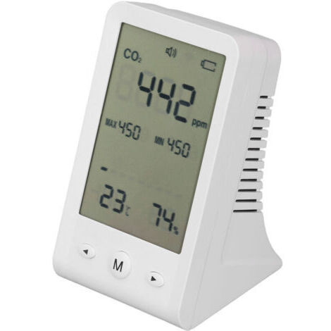 VURAHOME - Moniteur CO2 Thermomètre Hygromètre haute précision, détecteur CO2 de bureau, compteur qualité d’air intérieur avec alarme,de