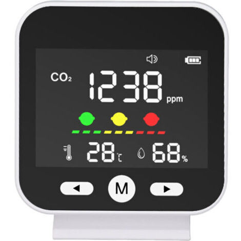 VURAHOME - Moniteur qualité d’air haute précision CO2 400-5000ppm, détecteur température et humidité de bureau,de