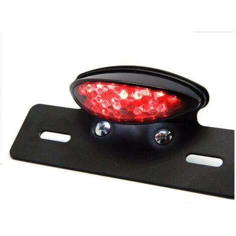 VURAHOME - Moto feu arrière feu stop plaque d'immatriculation lumière rouge et blanc - rouge