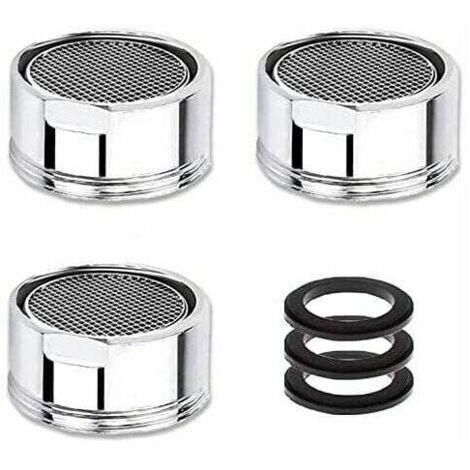 VURAHOME - Mousseur Robinet M22/M21,5, 3 Pièces Aerateur Robinet Economie D'eau Avec Filtre en Acier Inoxydable, Aérateur de Filtre a Eau Robinet(21,5mm Filetage Mâle)