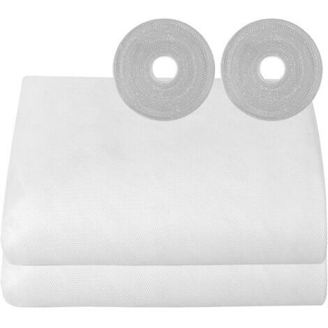 VURAHOME - Moustiquaire Fenetre 2 Paquets 150x200cm Toile Moustiquaire pour Fenêtre Adhesif Ajustable Filet écran Insecte (Blanche)..