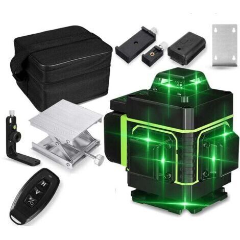 VURAHOME - Niveau Laser 4D 16 lignes Lumière Verte 360 ° Outil de mesure de nivellement automatique en croix Affichage LED