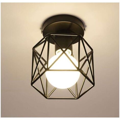VURAHOME - Noir nordique minimaliste petit plafonnier allée créative couloir lampe couloir porche personnalité fer allée lampe