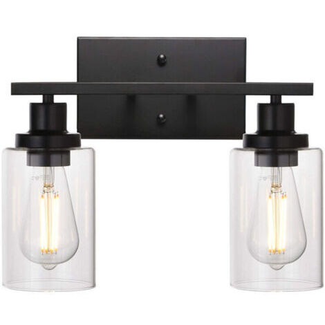 VURAHOME - Noir vanité lumière verre abat-jour applique murale Style Vintage intérieur appliques murales pour salle de bain..