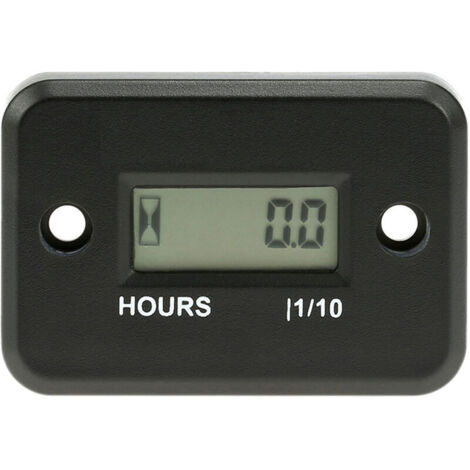 VURAHOME - Numerique Compteur Horaire Jauge Lcd Pour Moteur A Essence Moto De Course Vtt Tondeuse Motoneige 0.1/99999 Heures Noir