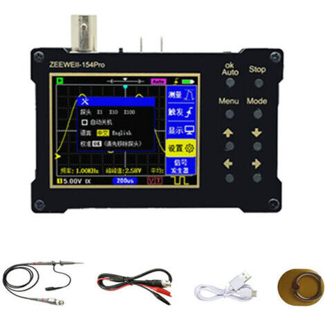 VURAHOME - Oscilloscope numérique à écran couleur TFT 320240 résolution 2.4 pouces 40MSa/s générateur de Signal de prise en charge du taux d'échantillonnage (bande passante 18M),de