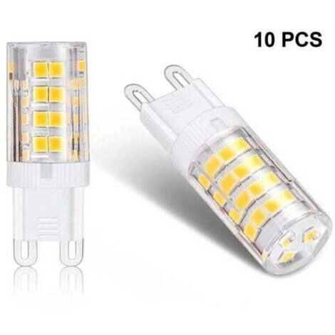 VURAHOME - Pack de de 10 ampoules LED G9 - 5 W, XU, équivalent 40 W, Blanc chaud 3 000 K, 220 V-240 V, Angle de faisceau 360° -