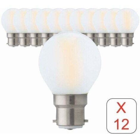 VURAHOME - Pack de de 12 ampoules LED filament B22 , XU,sphérique 4W 470Lm 2700K - garantie 2 ans, produit de haute qualité, longue durée de vie, économe en énergie, sans UV , satisfaction garantie - 