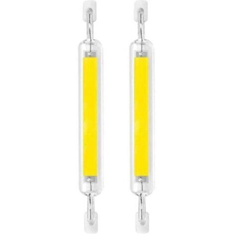 VURAHOME - Pack de de 2 ampoules LED R7s 10 W 118 mm à intensité variable, XU, Double culot, Halogène 80 W, 120 V, Type J, Projecteur R7s 6 000 K, éclairage paysager, Blanc froid, 118 mm -