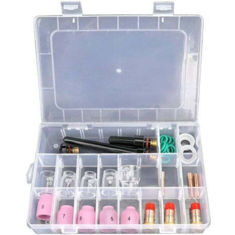 VURAHOME - Pack de de 31 lentilles à gaz pour torche de soudage TIG - Kit , XU,d'accessoires pour torche de soudage WP-17/18/26 TIG - Lentille à gaz pour Stubby 12 -