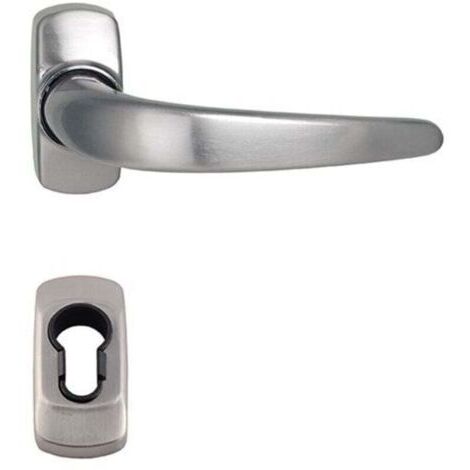 VURAHOME - Paire de Poignée de Porte Sur Rosaces , XU,"STELUS" + 2 Rosaces Cylindres couleur inox, produit qualité supérieure, durable et fiable, matériaux sélectionnés, conforme normes -