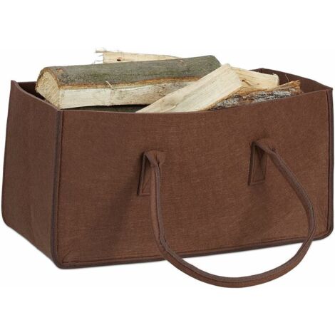 VURAHOME -Panier à bûches de bois en feutre Sac de bois de chauffage en feutre épaissi panier de rangement portable pour bois de chauffage