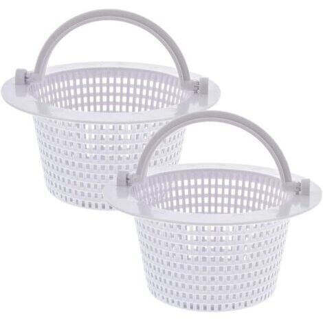 VURAHOME - Panier rond pour skimmer de piscine hors sol, avec poignée pour Un Retrait Facile, Paquet de 2 - Diam 16 cm - Blanc..