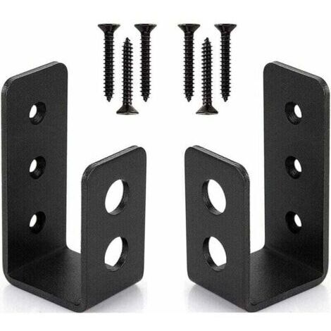 VURAHOME - Paquet de 2 supports de porte en acier robuste pour portes 2x4, XU, Barre de sécurité en forme de U -