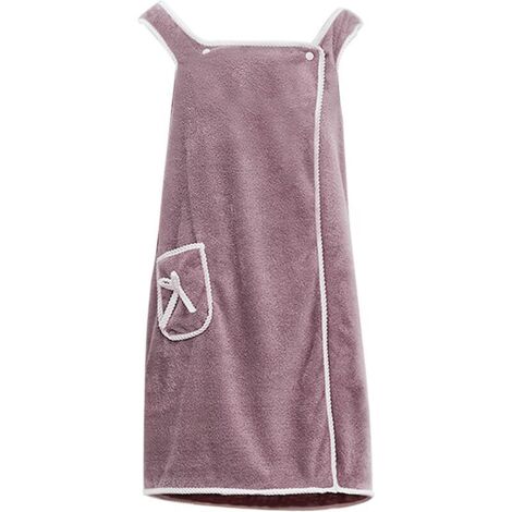 VURAHOME - Peignoir Femme Serviette de Bain en Polaire Corail Épaissir Robe à Serviette de Plage sans Manches à Séchage Rapide Fille Serviette de Sauna Vêtements de t Elastique Peignoir de Bain