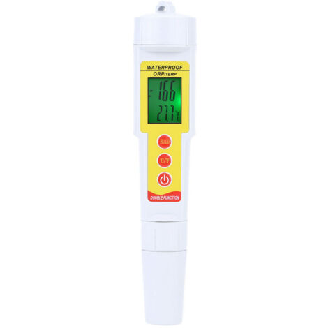 VURAHOME - Pen-Type compteur ORP/TEMP thermomètre avec écran rétroéclairé Portable oxydation réduction potentielle industrie et appareil expérience Analyzer Redox mètre mesure domestique de l'eau pota