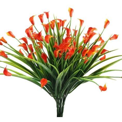 VURAHOME - pièces Plante Artificielle Verte Arbustes Artificiels Fleurs Artificielles Fausses Plantes en Plastique Rouges pour Décoration Buissons Intérieur Mariage Jardin Balcon Cuisine
