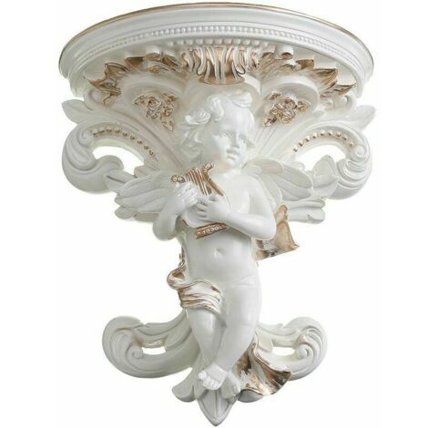 VURAHOME - Plante Fleur Pot Mural étagère Suspendu Cupidon Ange Platre Corniche Art Rococo Sasicare,