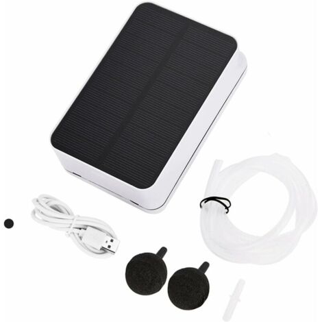 VURAHOME -Pompe à Air Oxygénateur Solaire Pliable Silencieux Pour Bassin De Piscine Extérieure D'Aquarium,