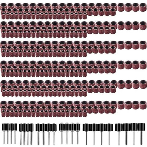 VURAHOME - Ponceuse à tambour 384 pièces comprenant 360 bandes de ponçage et 24 mandrins à tambour pour outils rotatifs Dremel thsinde