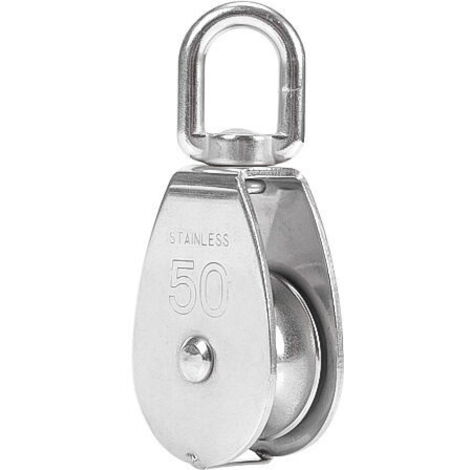 VURAHOME - Poulie pivotante à Une Roue en Acier Inoxydable 304 M50, Chargement 400 kg - Argent