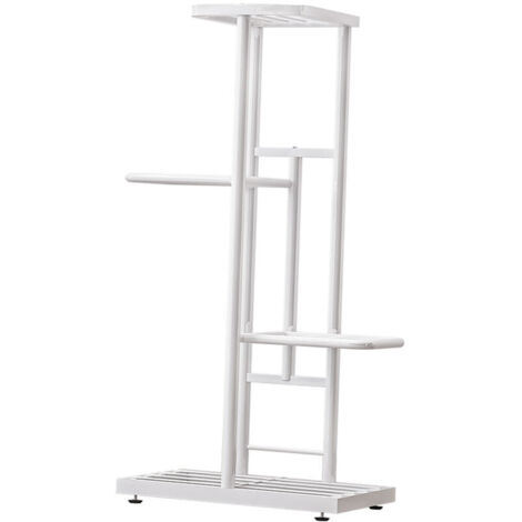 VURAHOME - Presentoir A 4 Niveaux Pots De Fleurs Support De Plante Support De Plante Echelle De Rempotage Support De Jardiniere Support De Stockage Robuste, Blanc - Blanc