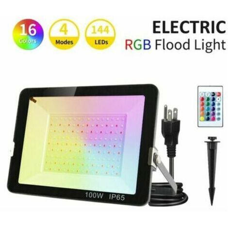 VURAHOME - Projecteur LED 100W RGB Projecteur Projecteur LED extérieur avec télécommande