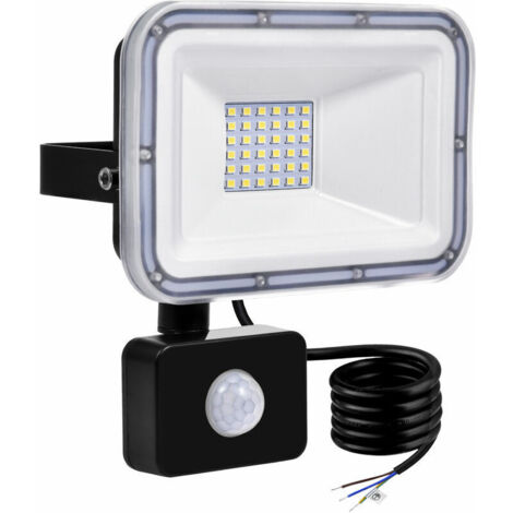 VURAHOME - Projecteur LED extérieur IP67 étanche - Lumière de sécurité avec détecteur de mouvement PIR  6000-6500K Spots Applique Murale pour Cour, Jardin, Patio, Pelouse, Cour