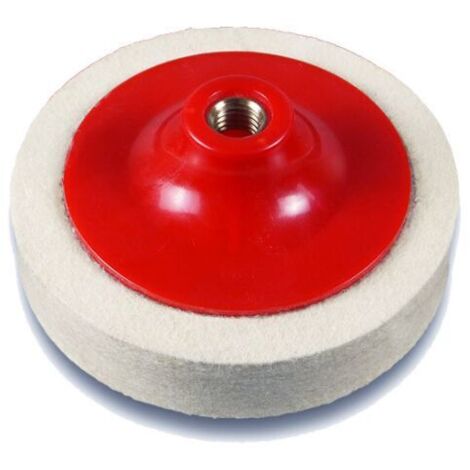 VURAHOME - Quatre M14 10020 trou de vis feutre roue laine roue marbre acier inoxydable miroir polissage roue disque de meulage Disque à lustrer  en feutre, 100 mm