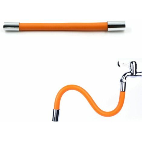VURAHOME - Régulateur Jet Flexible  Orange 30 CMTube Rallonge Robinet Extension Universelle  MalléAble Librement Pliable Tuyau Silicone Cuisine Salle Bain éVier PulvéRisateur Moulable 360 °