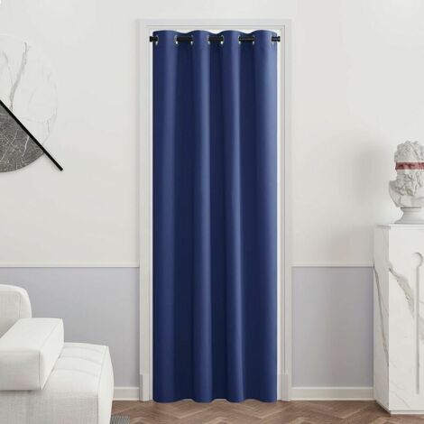 VURAHOME - Rideau Thermique Occultant - Rideaux et Draperies de Fenêtre avec Oeillets Uni Polyester Isolation Lumineux & Phonique Décoration de Maison Chambre, 132 x 210 cm, 1 Pièce, Bleu Marine