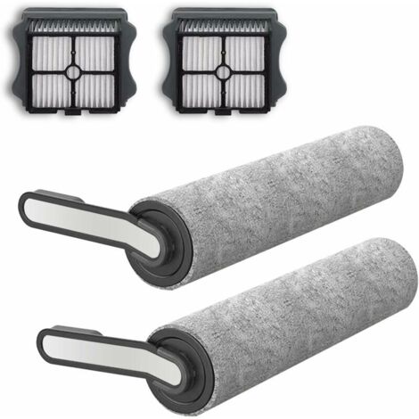 VURAHOME - Rouleau de brosse et filtre d'aspirateur de rechange pour aspirateur sec/humide sans fil Tineco Floor (2 rouleaux de brosse + 2 filtres HEPA)