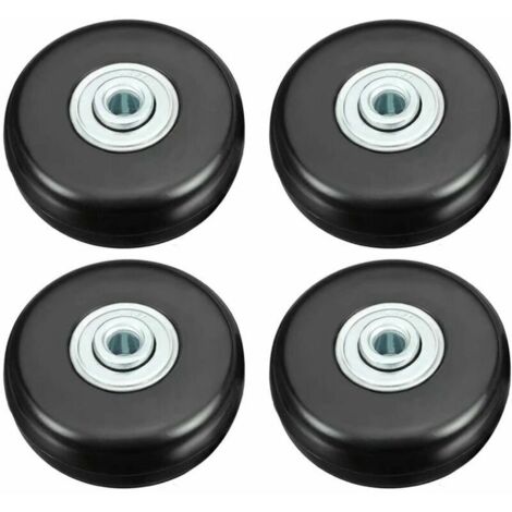 VURAHOME - Roulette Valise, Bagage Valise Réparation Roulette Charge Lourd 50mm Muette Caoutchouc Universelle Pivotante Roue Rechange Transport Remplace Roulette 4PCS pour Valise/Bagage/Sac à Dos/Voya