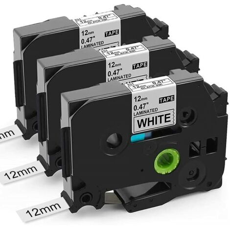 VURAHOME - Ruban Compatible Brother P-touch TZ 12mm 0.47 TZe-231 TZe231 TZ-231 TZ231 Noir sur Blanc Ruban d'étiquette pour étiqueteuse P-Touch PT-1010 PT-1000 PT-H100LB PT-H107B PT-E110 D600VP GL-H105