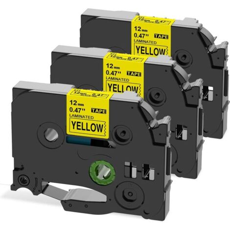 VURAHOME - Ruban compatible pour Brother P-touch TZe-631 12 mm Jaune Laminé Cassettes pour Etiqueteuse Brother ptouch PT-H100LB PT-E100 PT-D400 PT-1250 PT-H110 PT-1000 PT-1010R PT-D210
