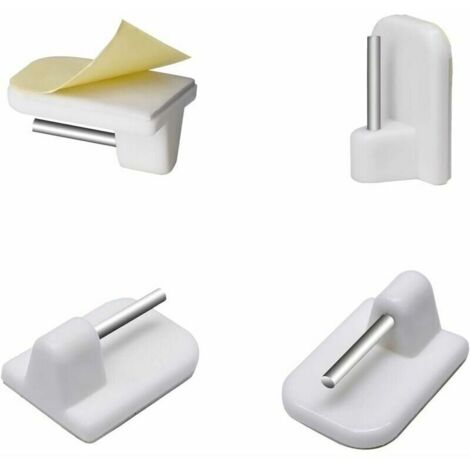 VURAHOME - Salle de bain et WC Crochets Adhesifs Rideaux Tringle Rideau Accroche Rideau sans Percage Pour Support Rideau Crochet Adhesif Pour Salle 20 pcs