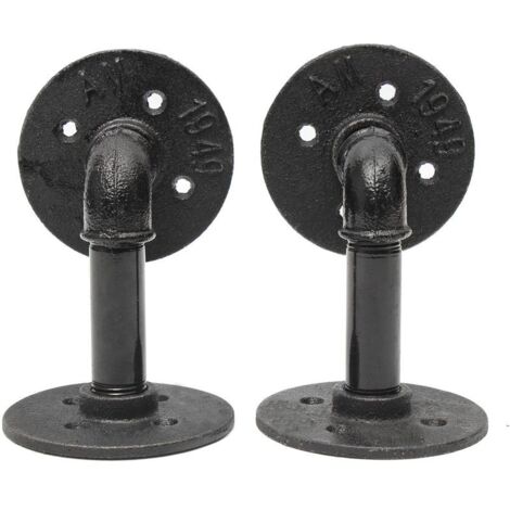VURAHOME - Saticare DIY Plafond Rétro Industriel Acier Steampunk Pipe Étagère Supports 9 x 13 cm