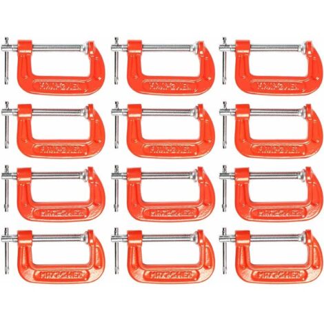 VURAHOME - Serre joint en C Clamp 12 Pièces g Clamp,Mini Serre-joint en G Metal 50mm Ouverture