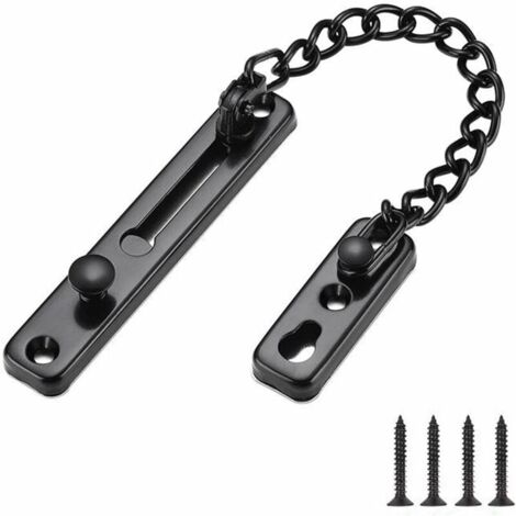 VURAHOME - Serrure de Chaîne de Porte,Protège-porte de la Chaîne avec Serrure à Ressort anti-vol,Acier Inoxydable noir mat