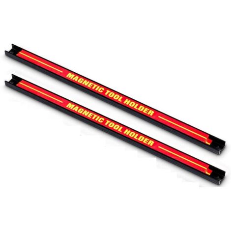 VURAHOME - Set de 2 Barre Magnétique, Porte Outils Mural avec Charge 10KG, Aimant Puissant pour Rangement des Outils, pour Garage, Atelier, 30 CM